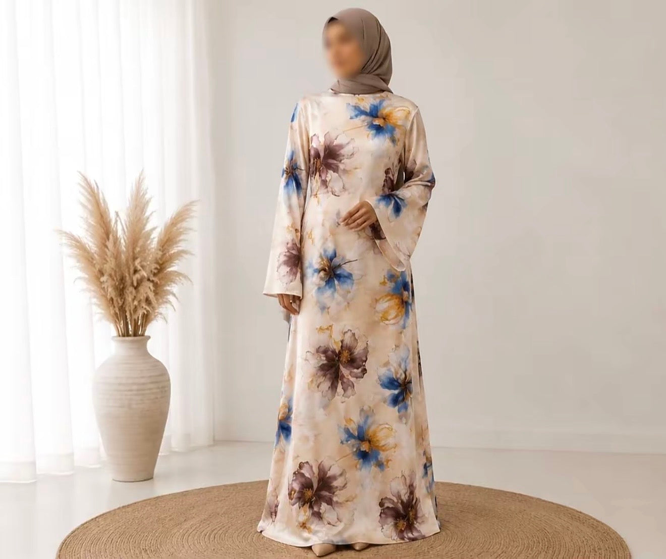 Bloom Dress - Beige, Casual Womenswear, Elegant Floral Design, Perfect for Everyday Wear